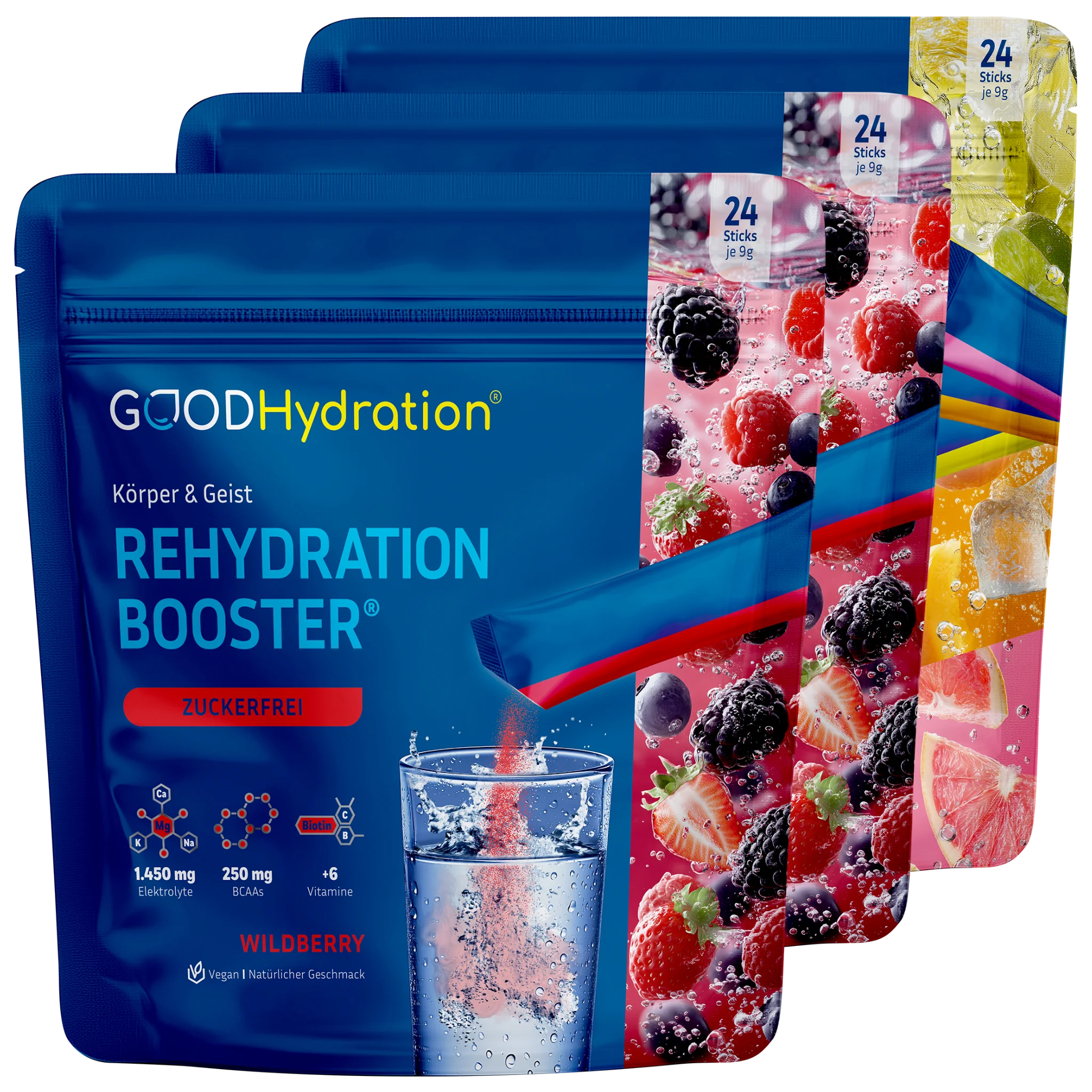 Hier klicken zur Auswahl Wildberry Vorteils-Bundle mit 72 Hydration Sticks. Im Bundle sparst du immer. Ein Hydration Stick kostet unter 1 €. Dieses Bundle ist die beliebteste Auswahl.