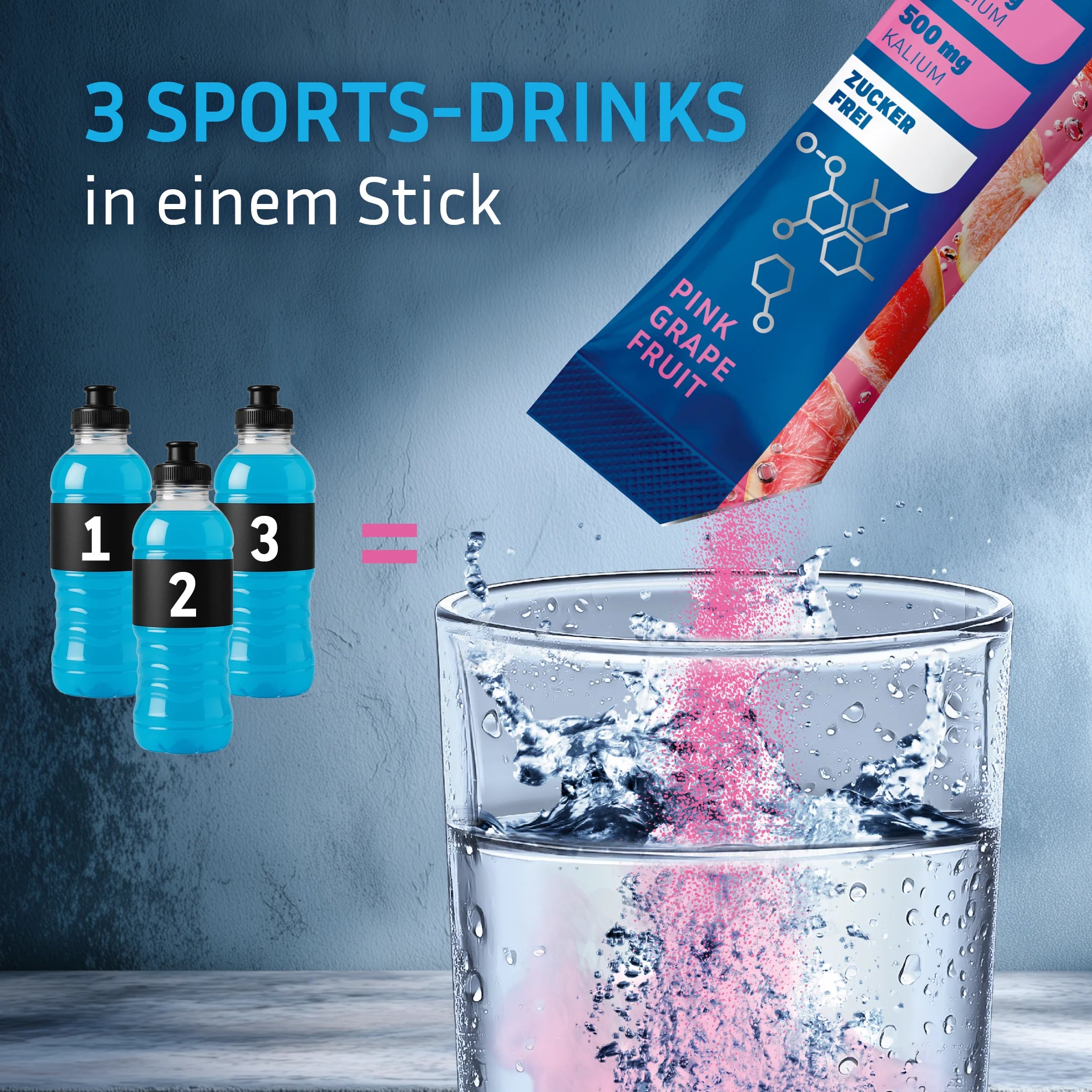 Ein Stick Rehydration Booster von GOOD Hydration enthält so viele Elektrolyte und Vitamine wie 3 Sport Drinks.
