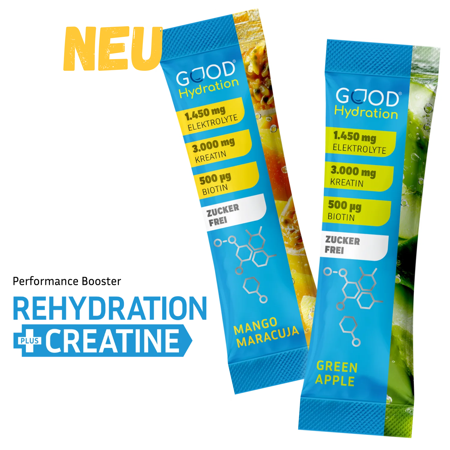 Die Weltneuheit: Performance Booster Rehydration plus Kreatin.