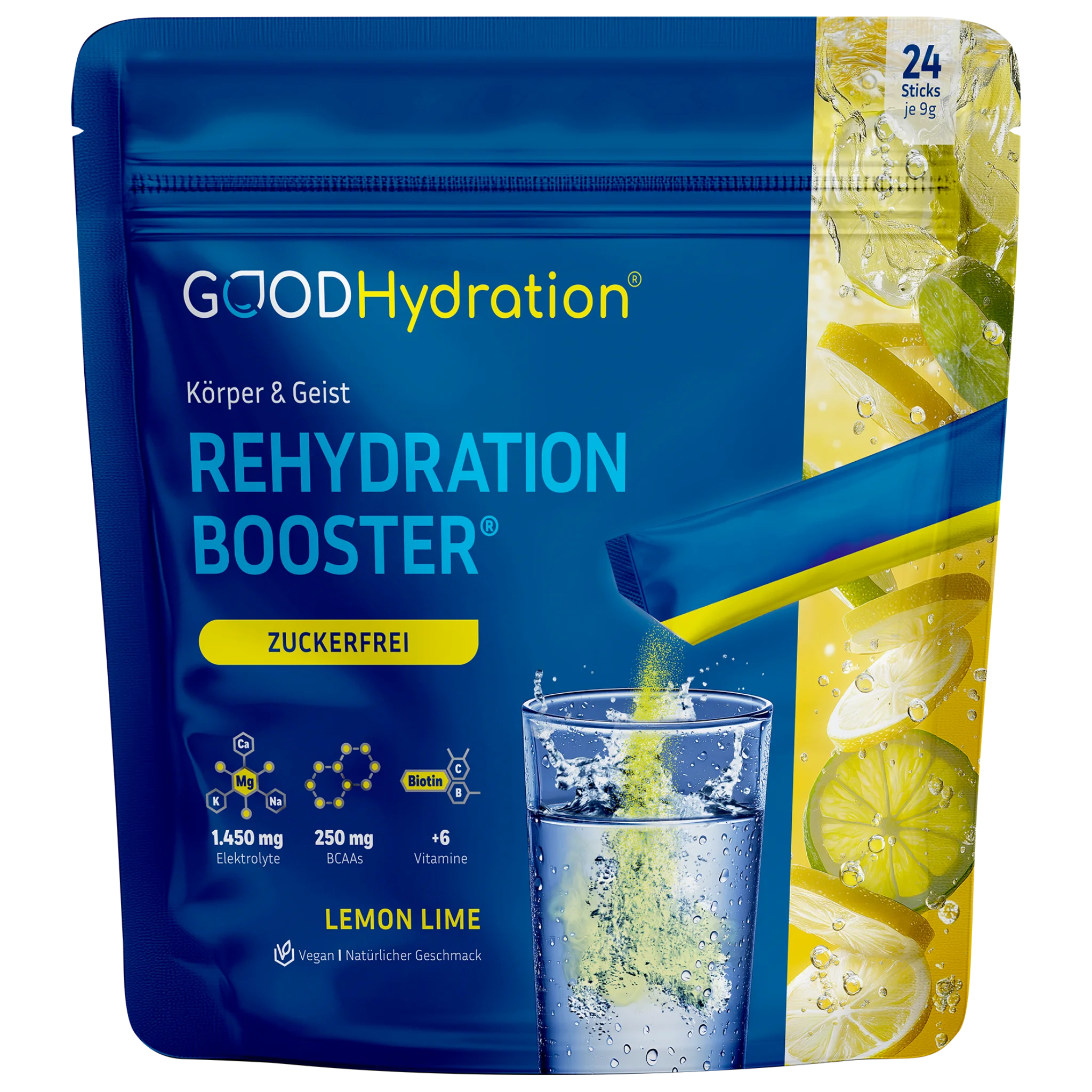 Hier klicken zur Auswahl 1 Packung Lemon Lime Hydration Sticks. Der beste Reydration Drink der Welt mit mehr Elektrolyten und Vitaminen als Hydraid.