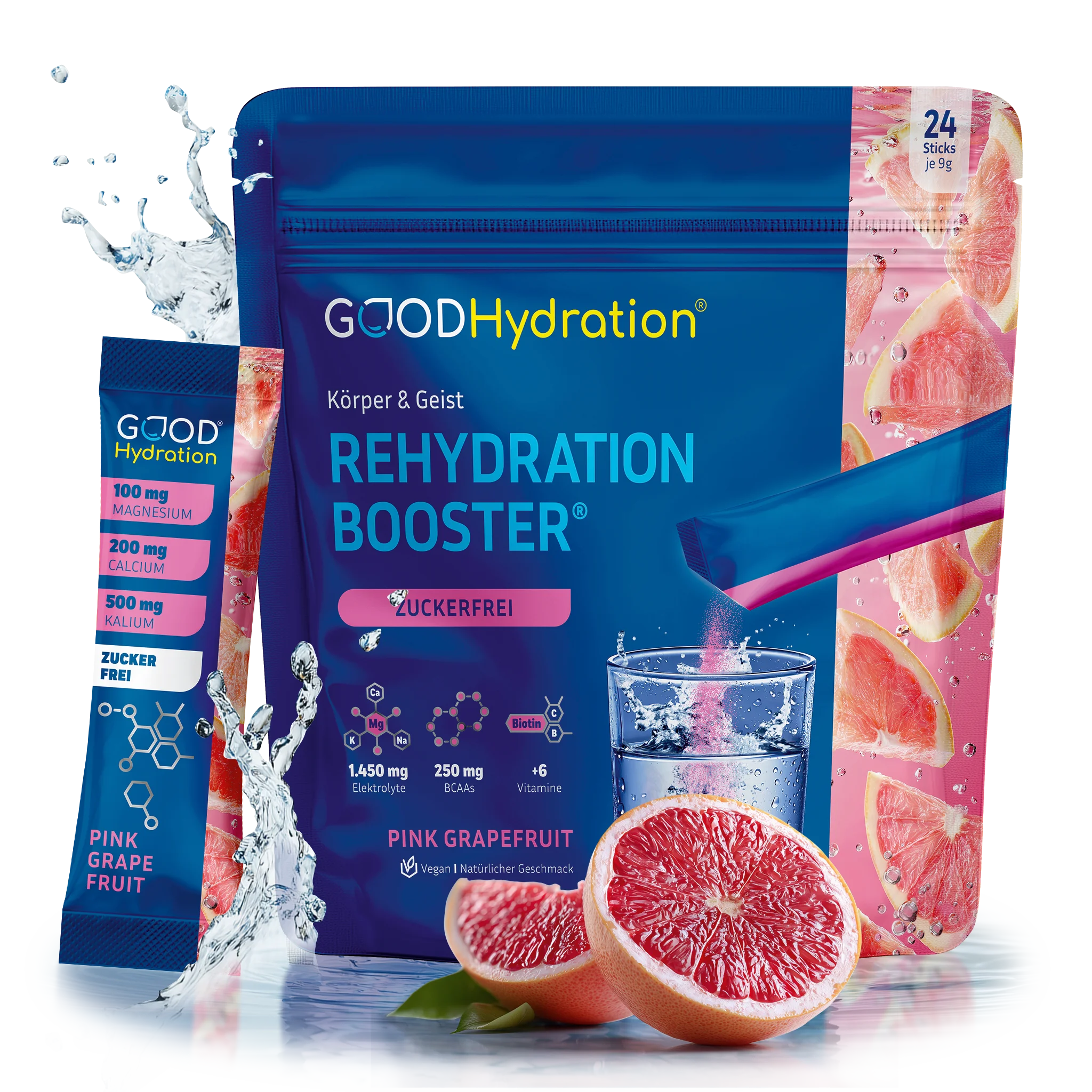 Marktführer mit den meistverkauften Elektrolytgetränken in Deutschland, Österreich und der Schweiz. Gechmack Pink Grapefruit.