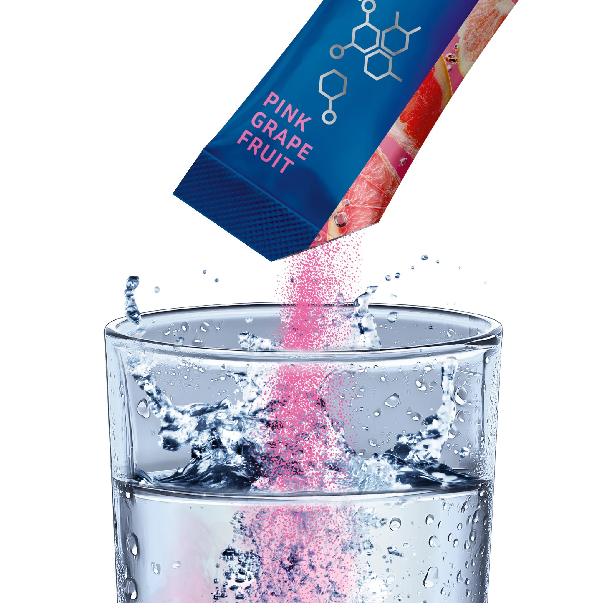 In diesem Pack erhälst du 24 Hydration Sticks mit Geschmack Grapefruit. Elektrolytpulver in Wasser 500ml Wasser auflösen und trinken.