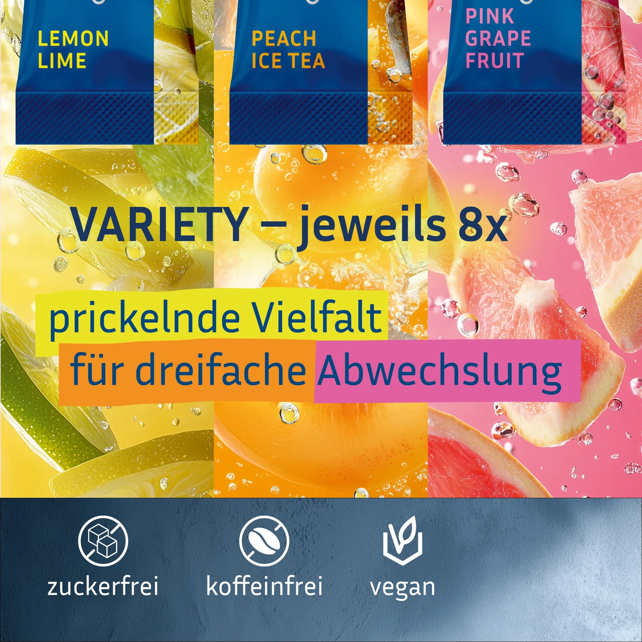 GOOD Hydration ist der Geschmackssieger unter den Hydration Sticks. Natürlicher Geschmack ohne künstliche Aromen. Im Variety Pack erhälst du drei leckere Geschmackssorten zum ausprobieren.