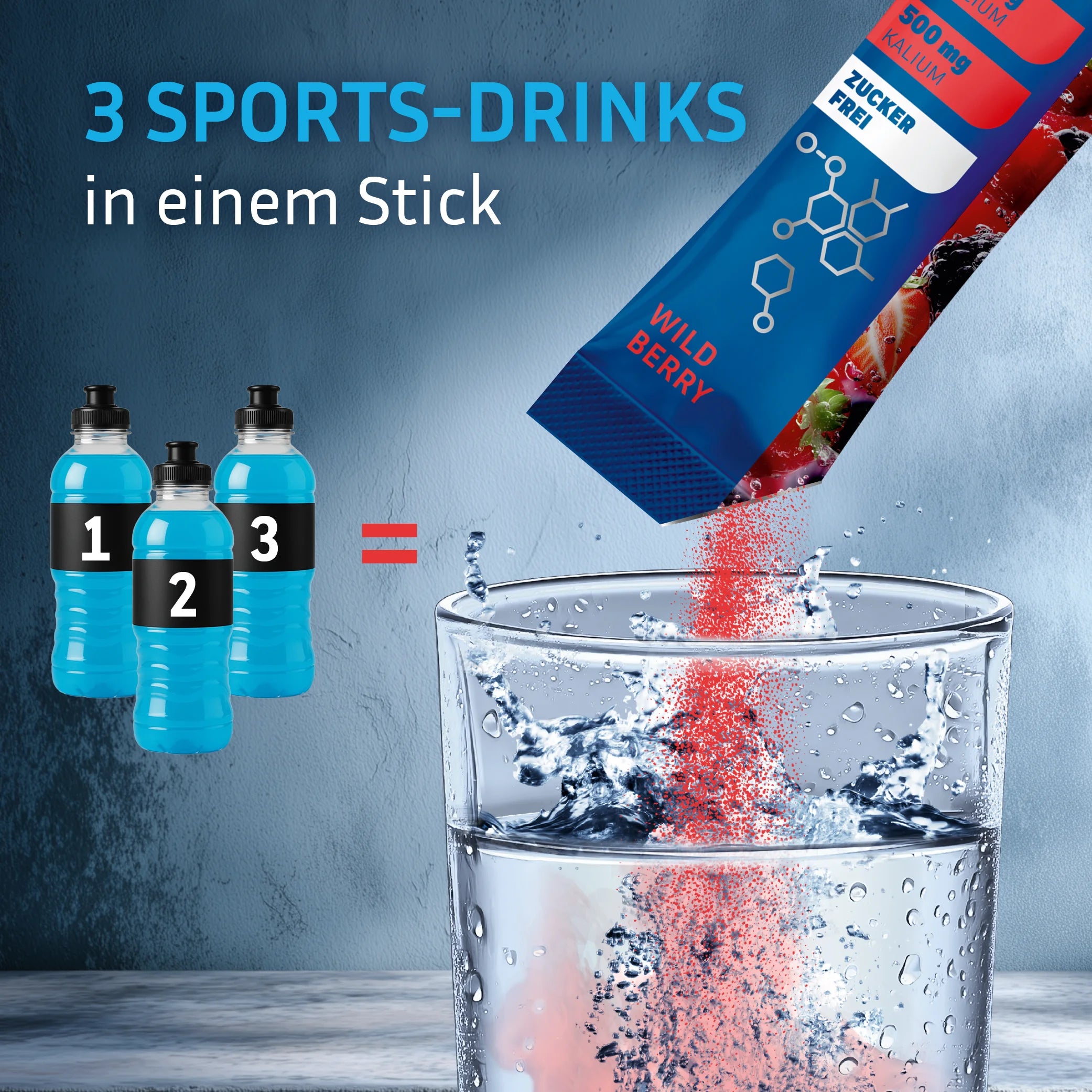Ein Stick Rehydration Booster von GOOD Hydration enthält so viele Elektrolyte und Vitamine wie 3 Sport Drinks.