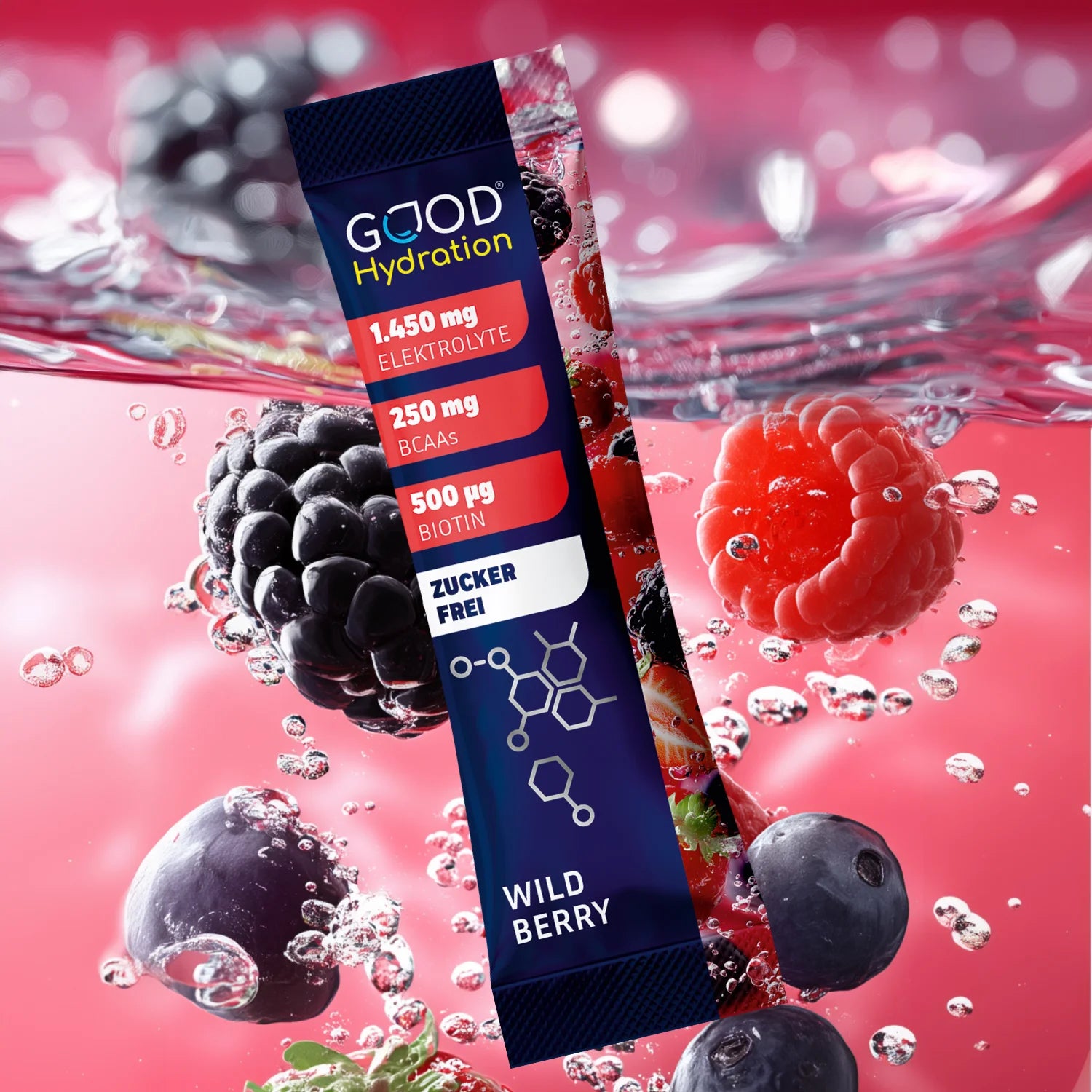 Rehydration ZERO punktet gegenüber anderen Hydration Sticks mit einem fruchtigen und natürlichen Geschmack ohne künstliche Süßstoffe und Aromen.