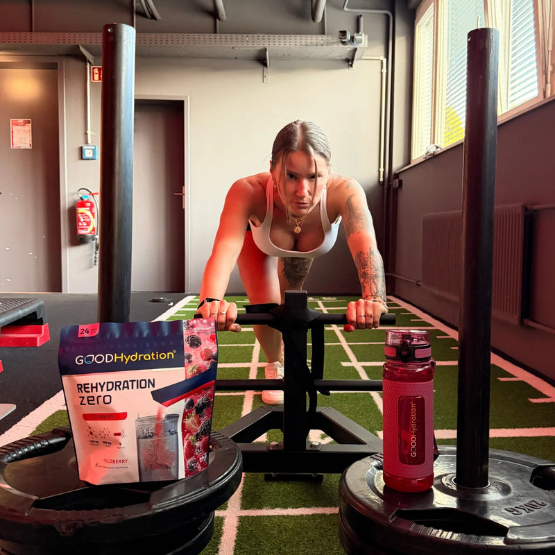 Sportlerin mit Rehydration ZERO im Gym