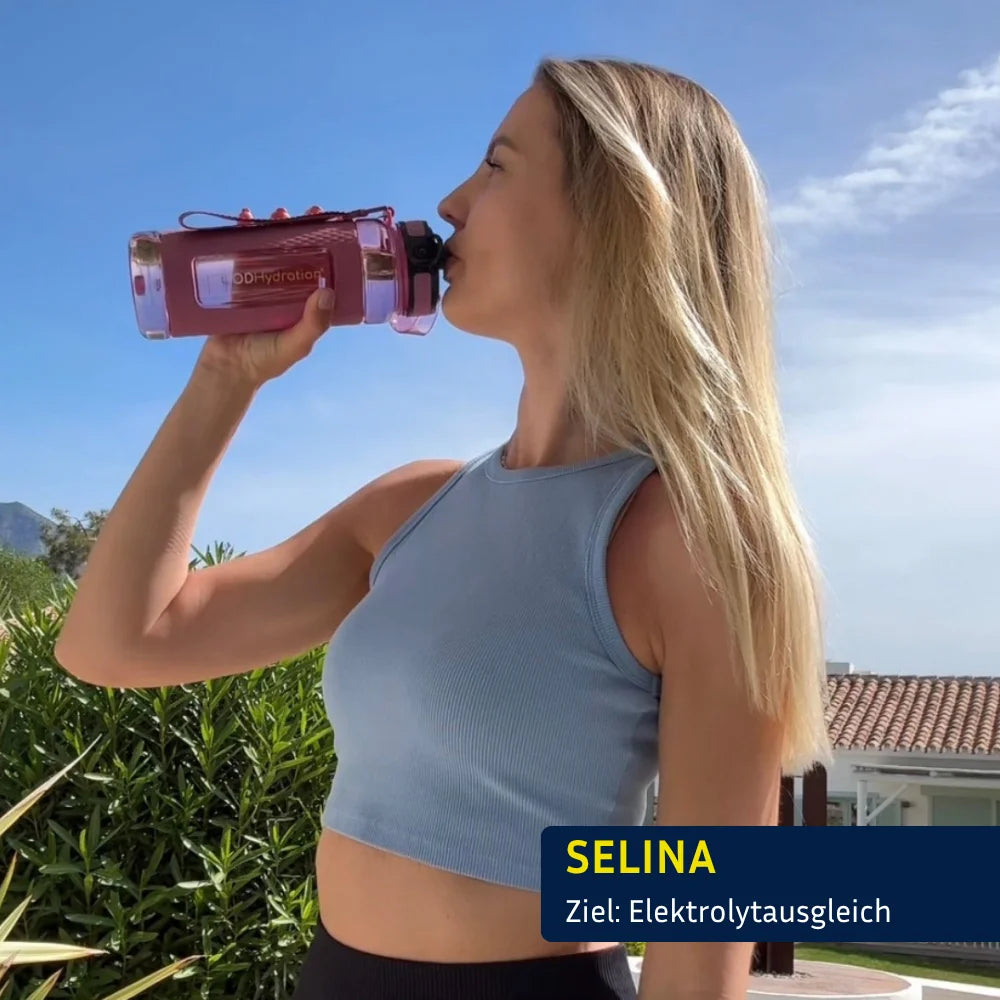 Die wissenschaftliche Formel von GOOD Hydration versorgt dich hochdosiert mit Elektrolyten und Vitaminen bei Hitze im Sommer oder im Urlaub.