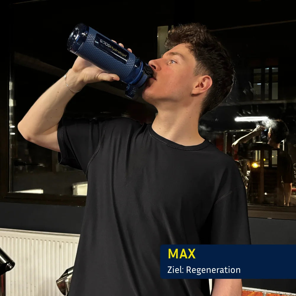 Die wissenschaftliche Formel von GOOD Hydration ermöglicht einen effektiven Elektrolytausgleich nach dem Schwitzen für eine verbesserte Regeneration nach dem Sport.