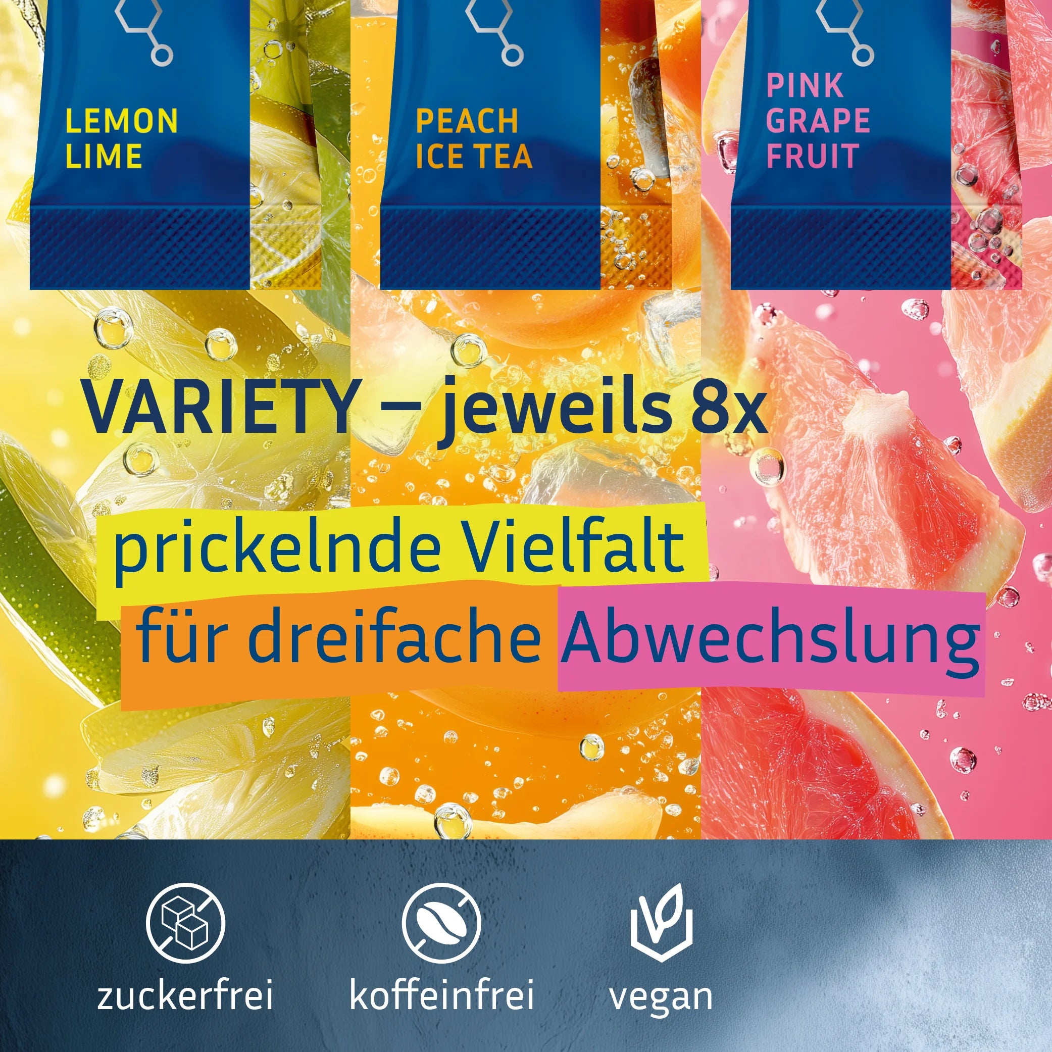 GOOD Hydration ist der Geschmackssieger unter den Hydration Sticks. Natürlicher Geschmack ohne künstliche Aromen. Im Variety Pack erhälst du drei leckere Geschmackssorten zum ausprobieren.